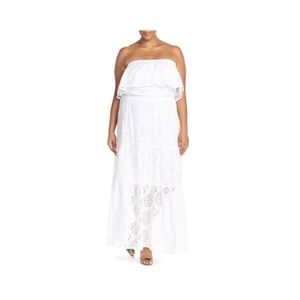 White Michael kors strapless maxi dress